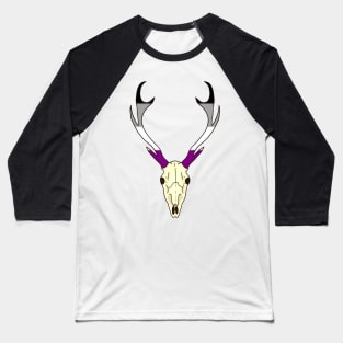 Asexual Pride Deer Skull Baseball T-Shirt